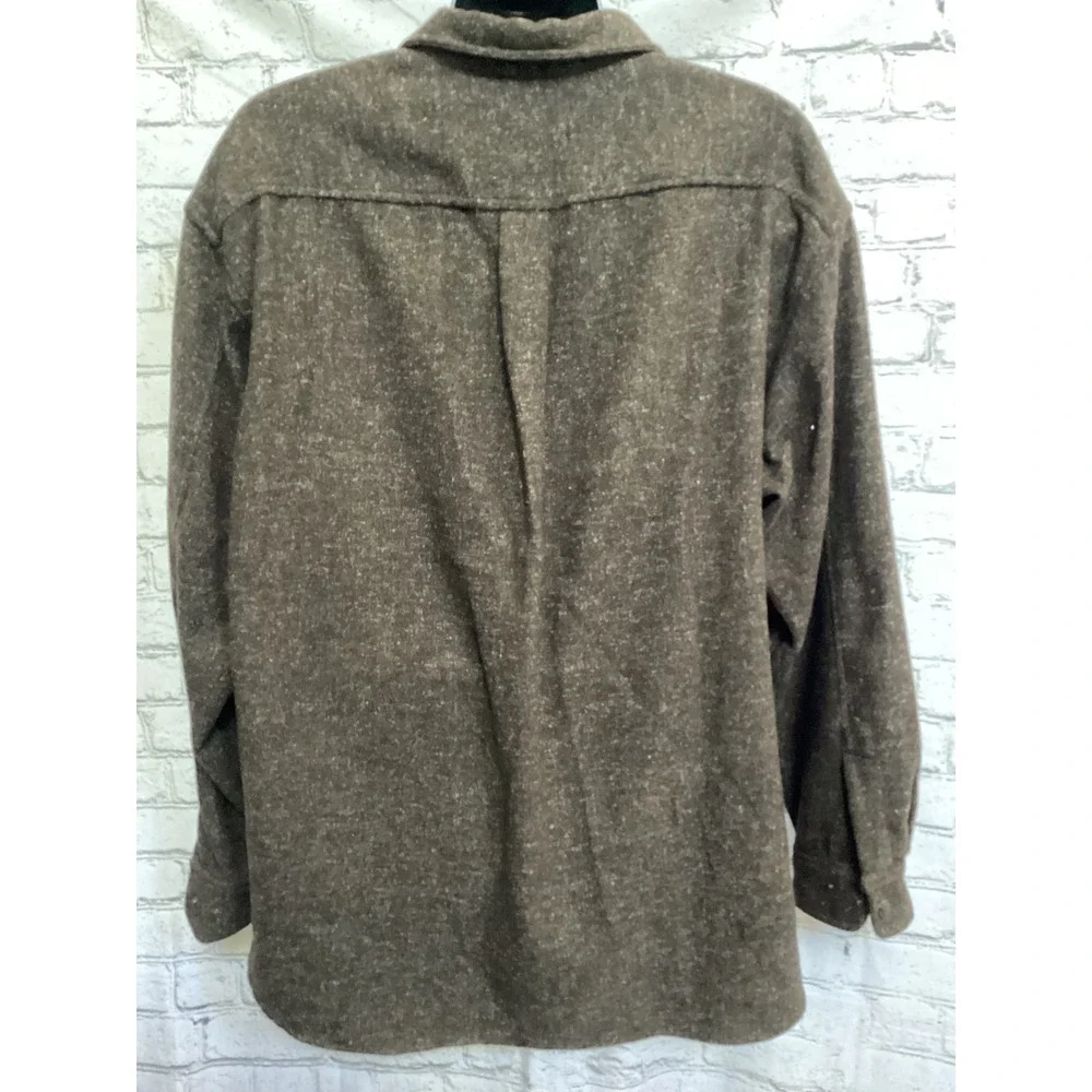 Banana Republic Cabinwear Mens XL Brown Wool Blend Zip Snap Shacket Shirt Jacket